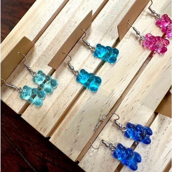 Gummy Bear Candy Yo Soy Tu Gummy Song Dangle Earrings You Choose Color - Picture 3 of 5